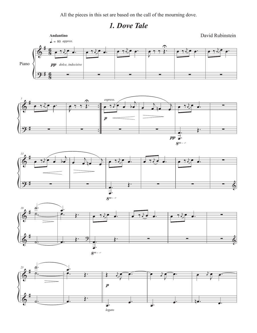 Mourning dove bars Piano Solo scores gallery preview page 2