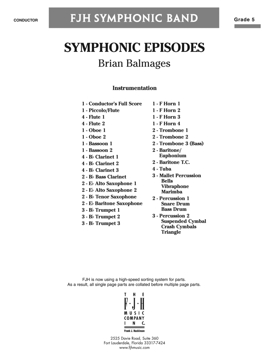 Symphonic Episodes: Score Concert Band scores gallery preview page 1