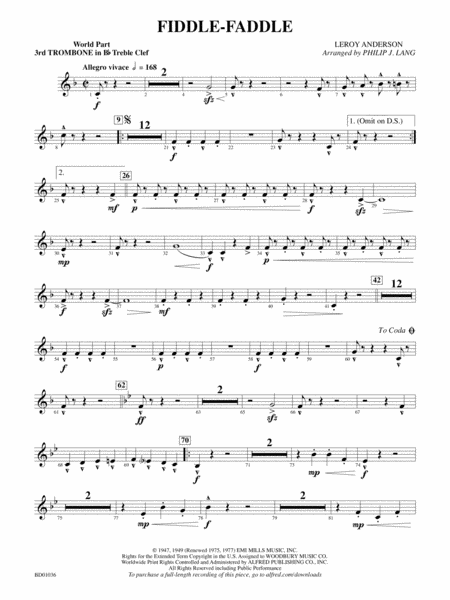 Fiddle-Faddle: (wp) 3rd B-flat Trombone T.C.