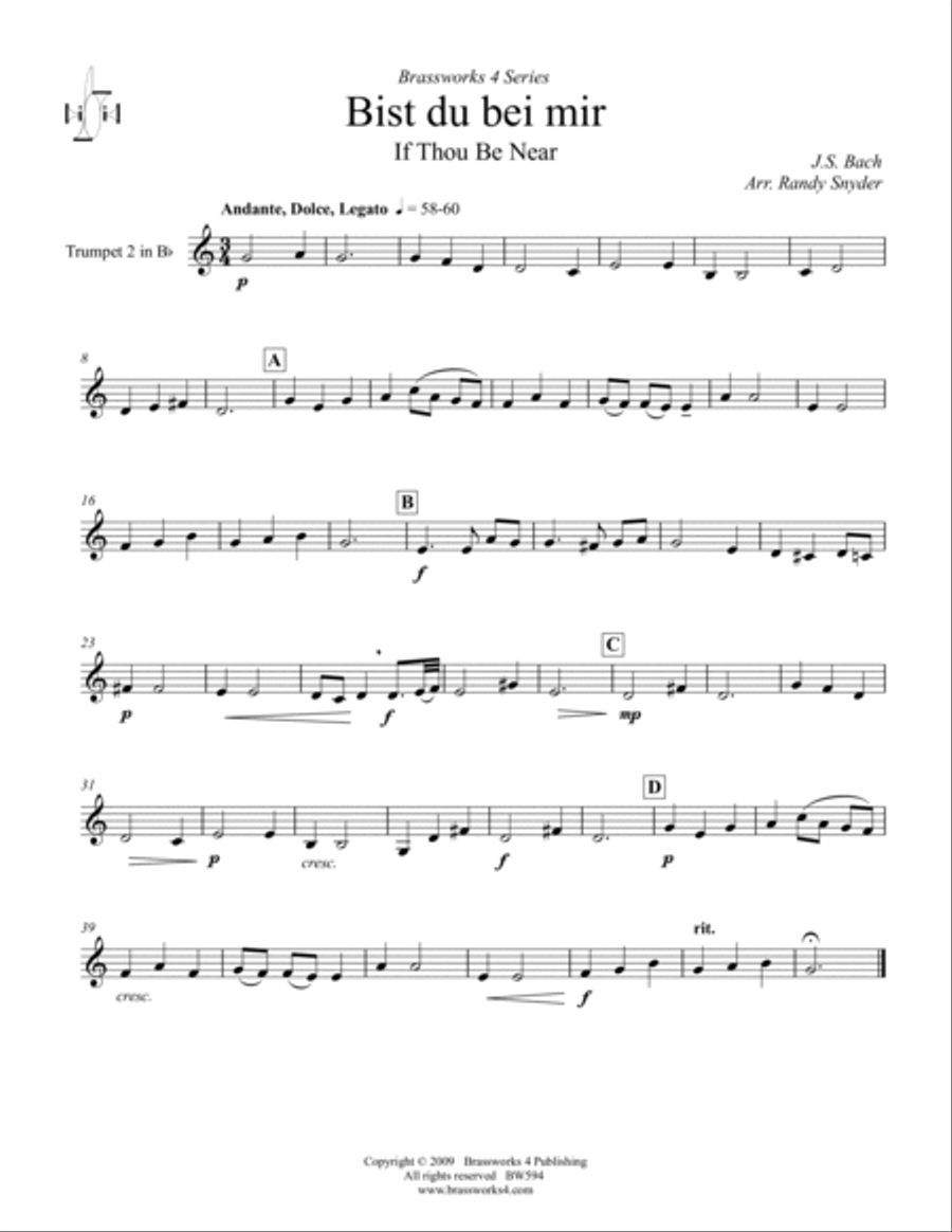 Bist du bei mir Bist du bei mir Brass Quartet scores gallery preview page 5