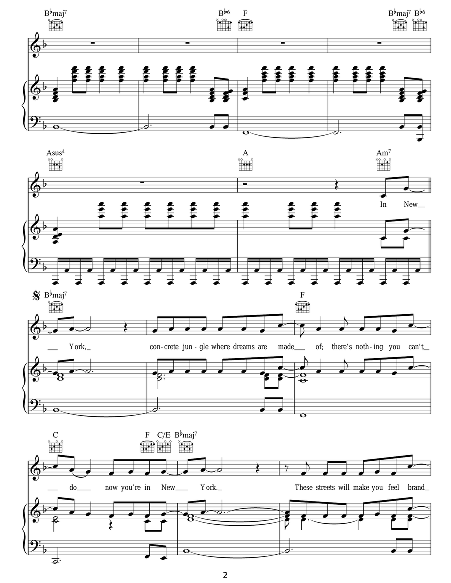 Empire State Of Mind Piano, Vocal, Guitar scores gallery preview page 2