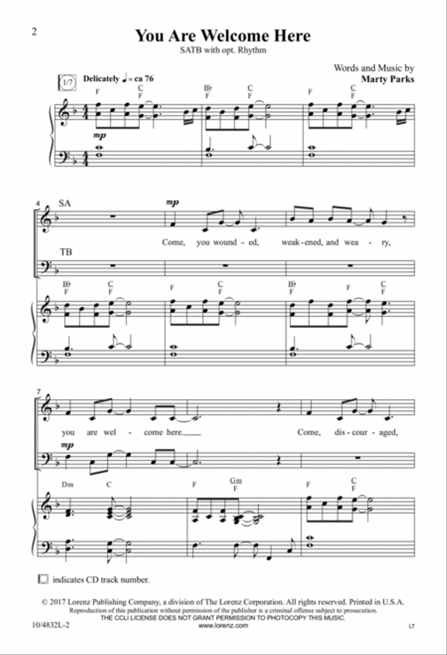 You Are Welcome Here You Are Welcome Here 4-Part scores gallery preview page 2