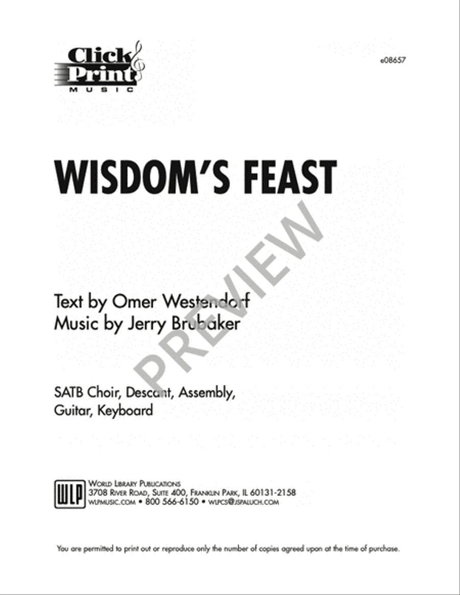 Wisdom's Feast 4-Part scores gallery preview page 3