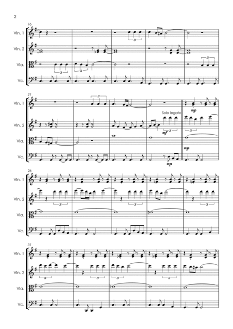 Can't Take My Eyes Off Of You String Quartet scores gallery preview page 4