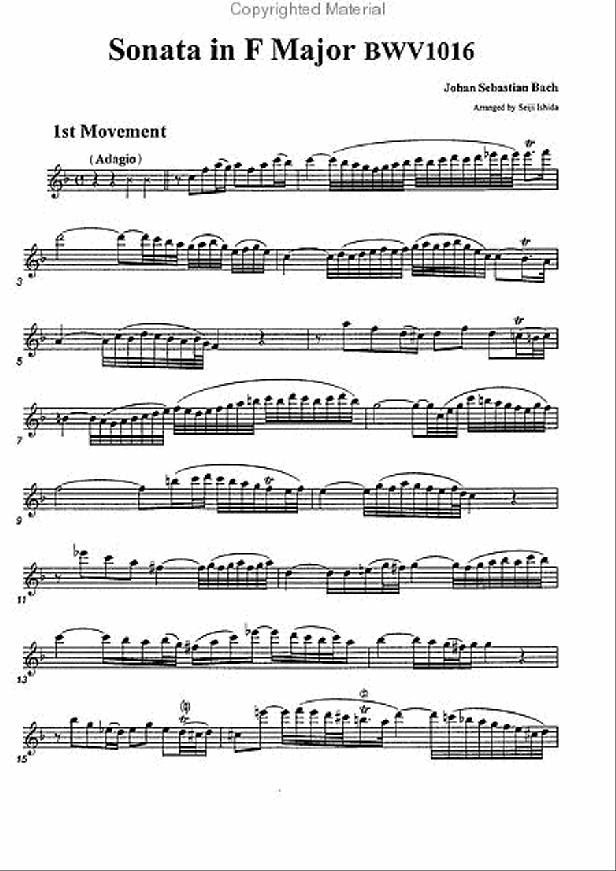 Sonata in F Major, BWV1016 Alto Recorder scores gallery preview page 2