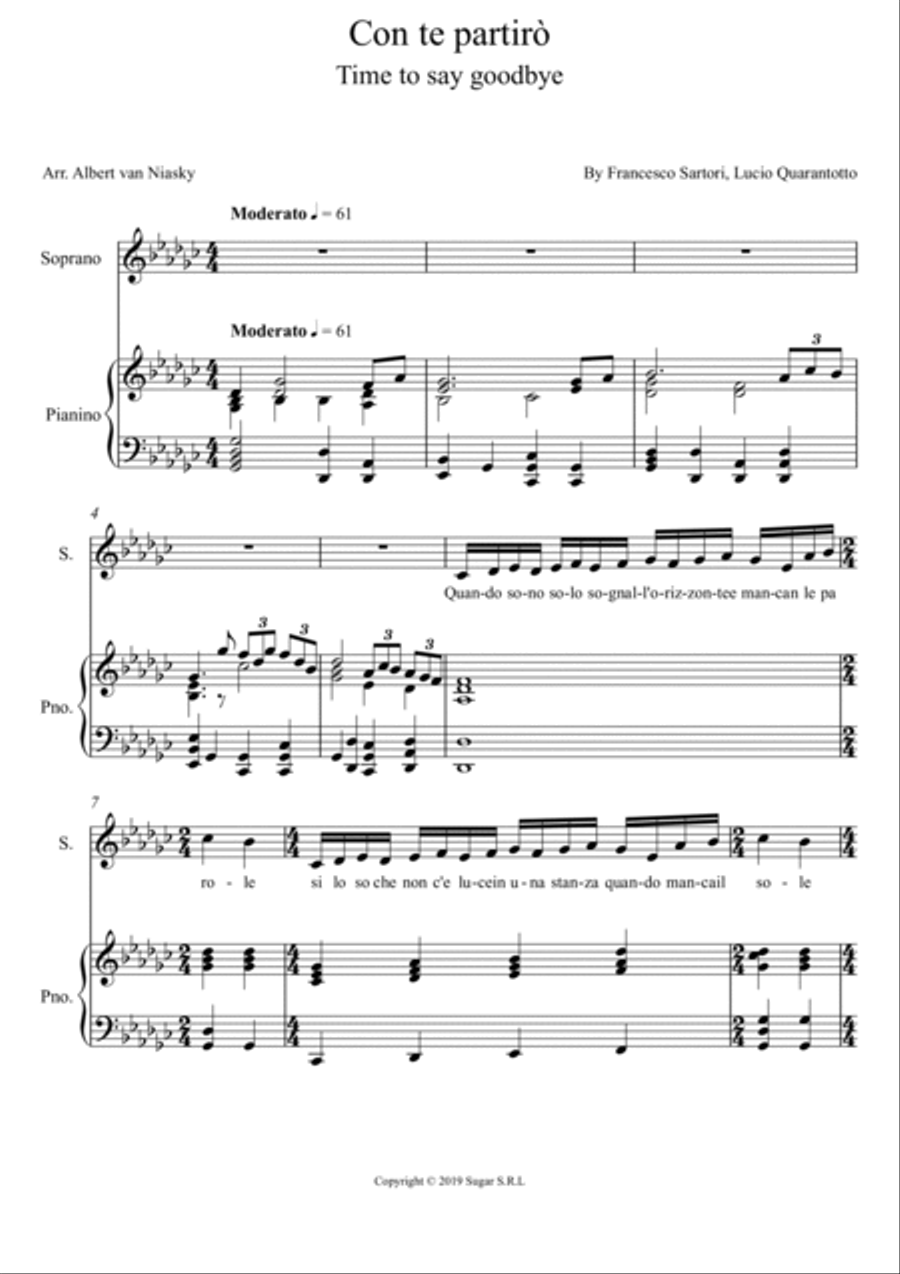 Con Te Partiro (time To Say Goodbye) Voice scores gallery preview page 2