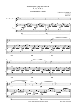 Ave Maria - Tenor Saxophone and Piano