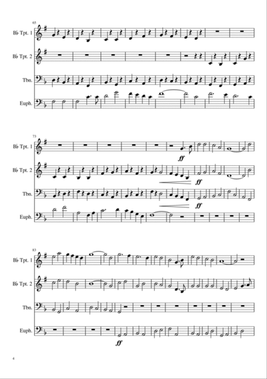 March - Second Suite in F Brass Ensemble scores gallery preview page 4