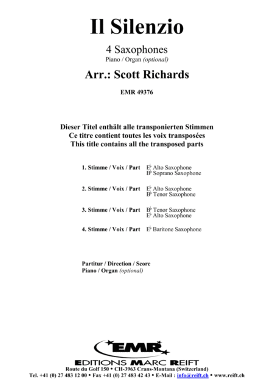 Il Silenzio Saxophone Quartet scores gallery preview page 2