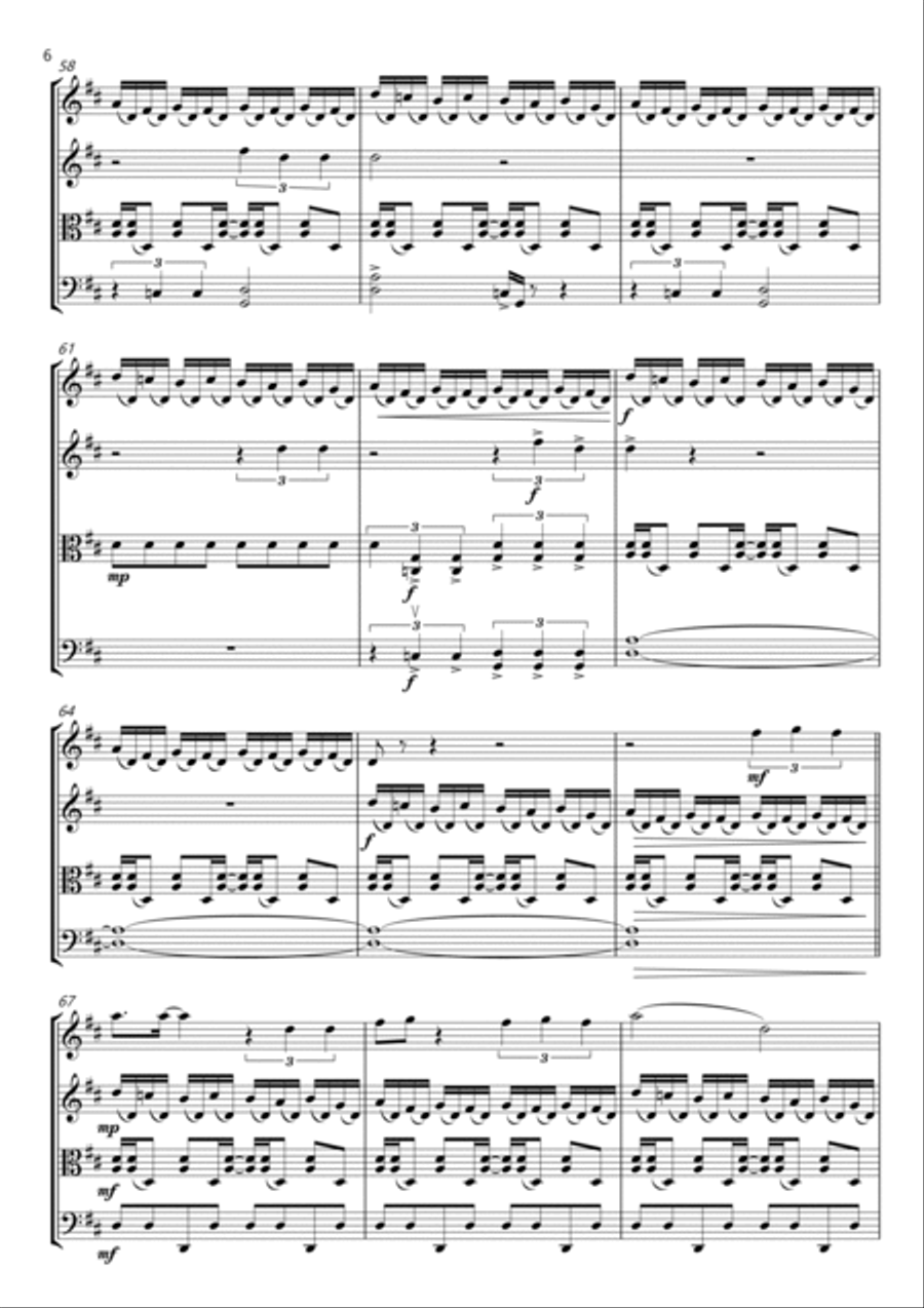 Thunderstruck String Quartet scores gallery preview page 6