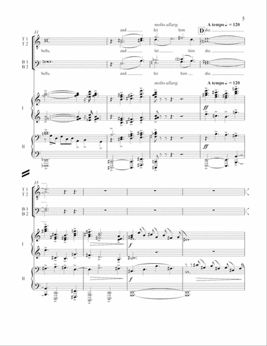 Ring Out, Wild Bells TTBB scores gallery preview page 6