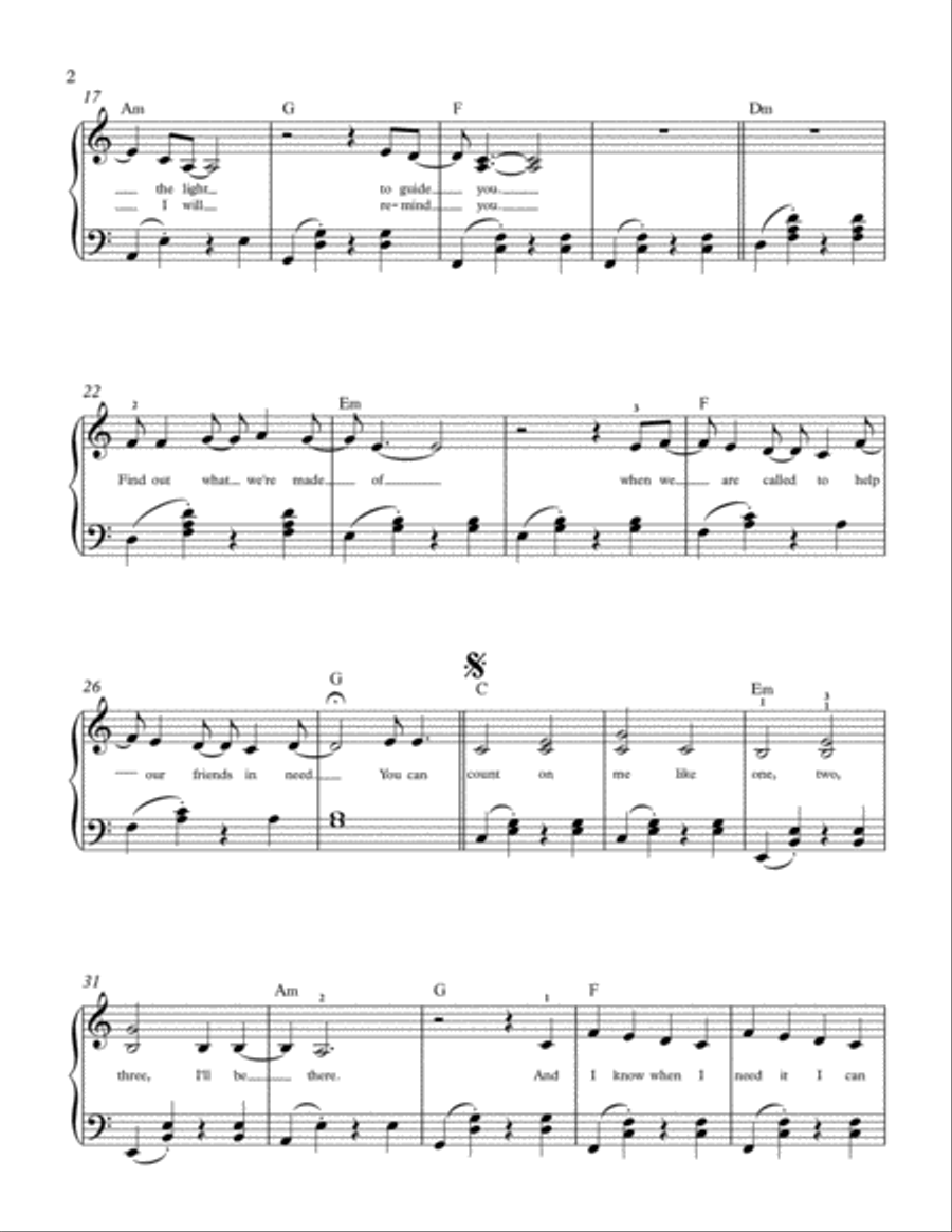 Count On Me Piano Solo scores gallery preview page 2