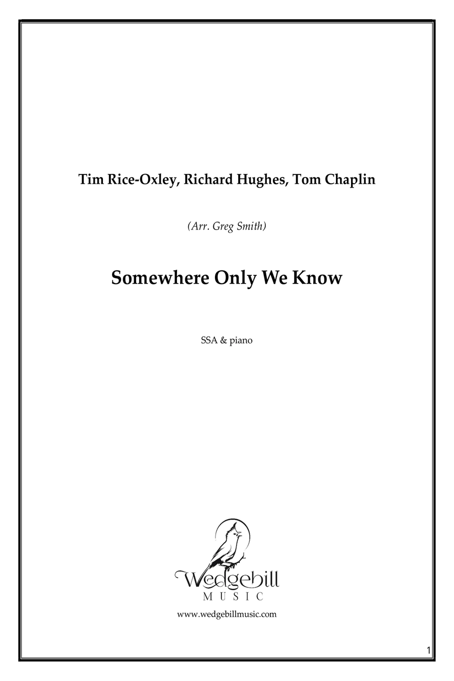 Somewhere Only We Know SSA scores gallery preview page 1