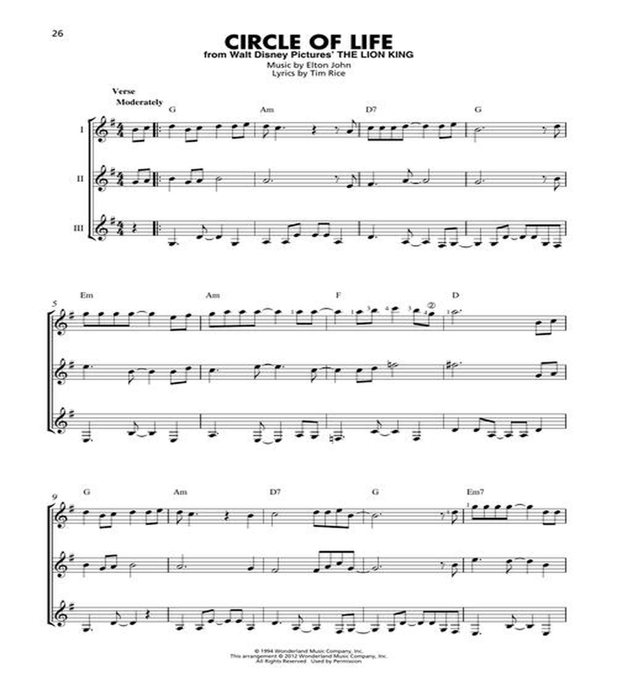 Disney Songs Guitar Ensemble scores gallery preview page 6