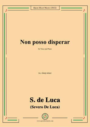 Book cover for S. de Luca-Non posso disperar,in c sharp minor