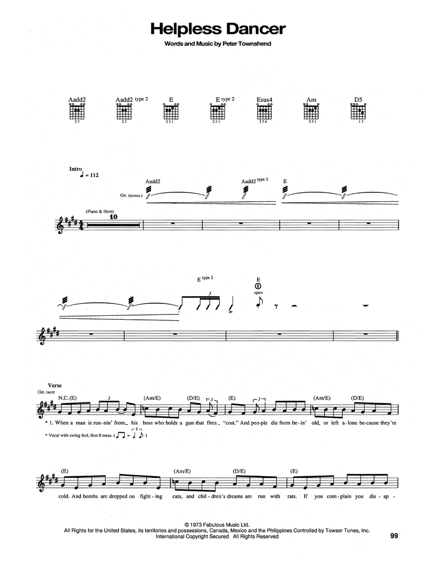 Helpless Dancer Acoustic Guitar scores gallery preview page 1
