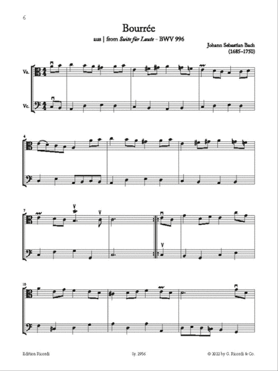 15 Barock-Duos für Viola und Violoncello String Duet scores gallery preview page 2