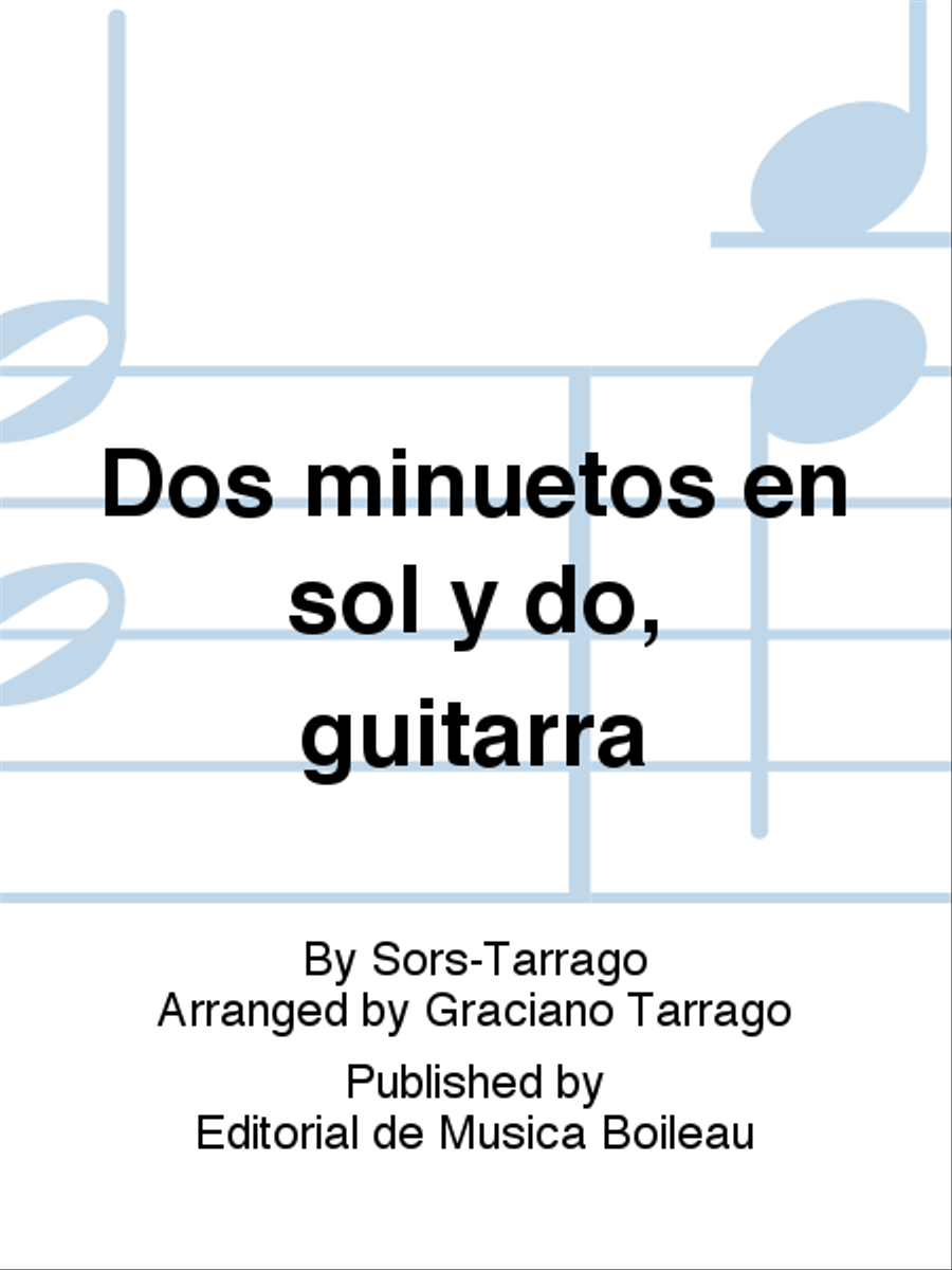 Dos minuetos en sol y do, guitarra Classical Guitar scores gallery preview page 1
