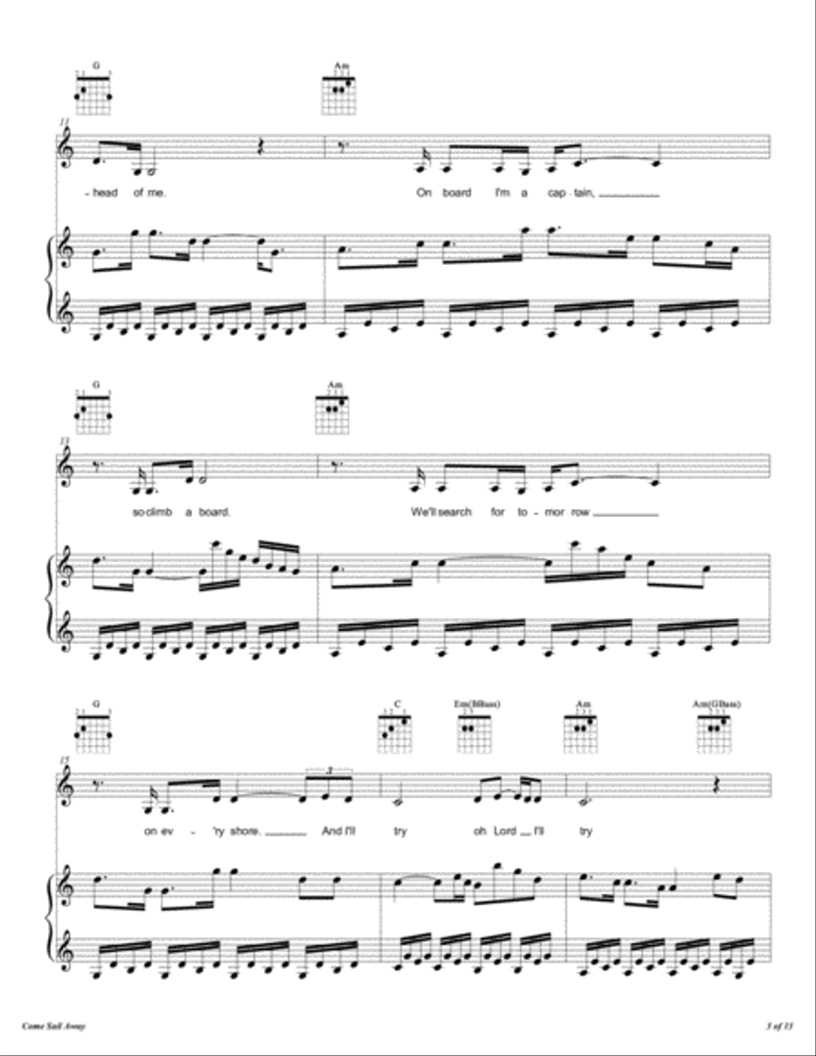 Come Sail Away Voice scores gallery preview page 4