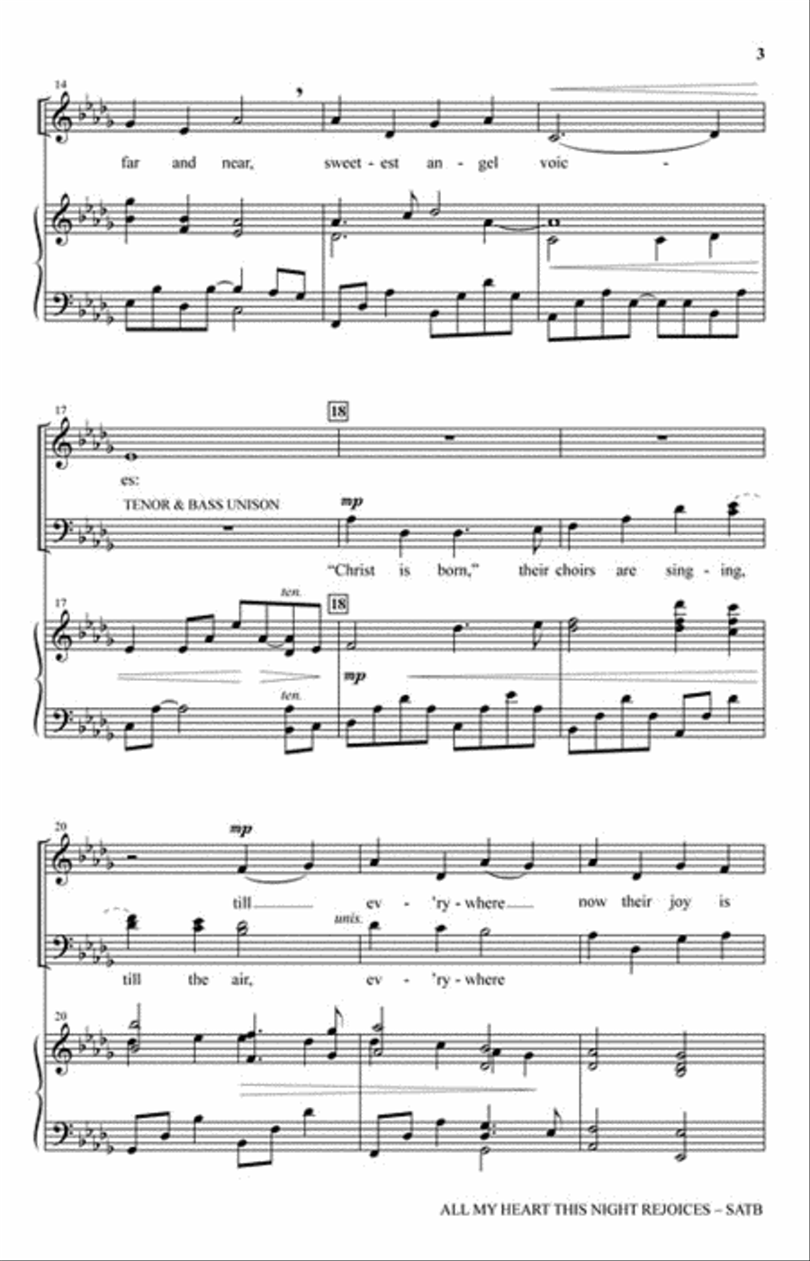 All My Heart This Night Rejoices 4-Part scores gallery preview page 3