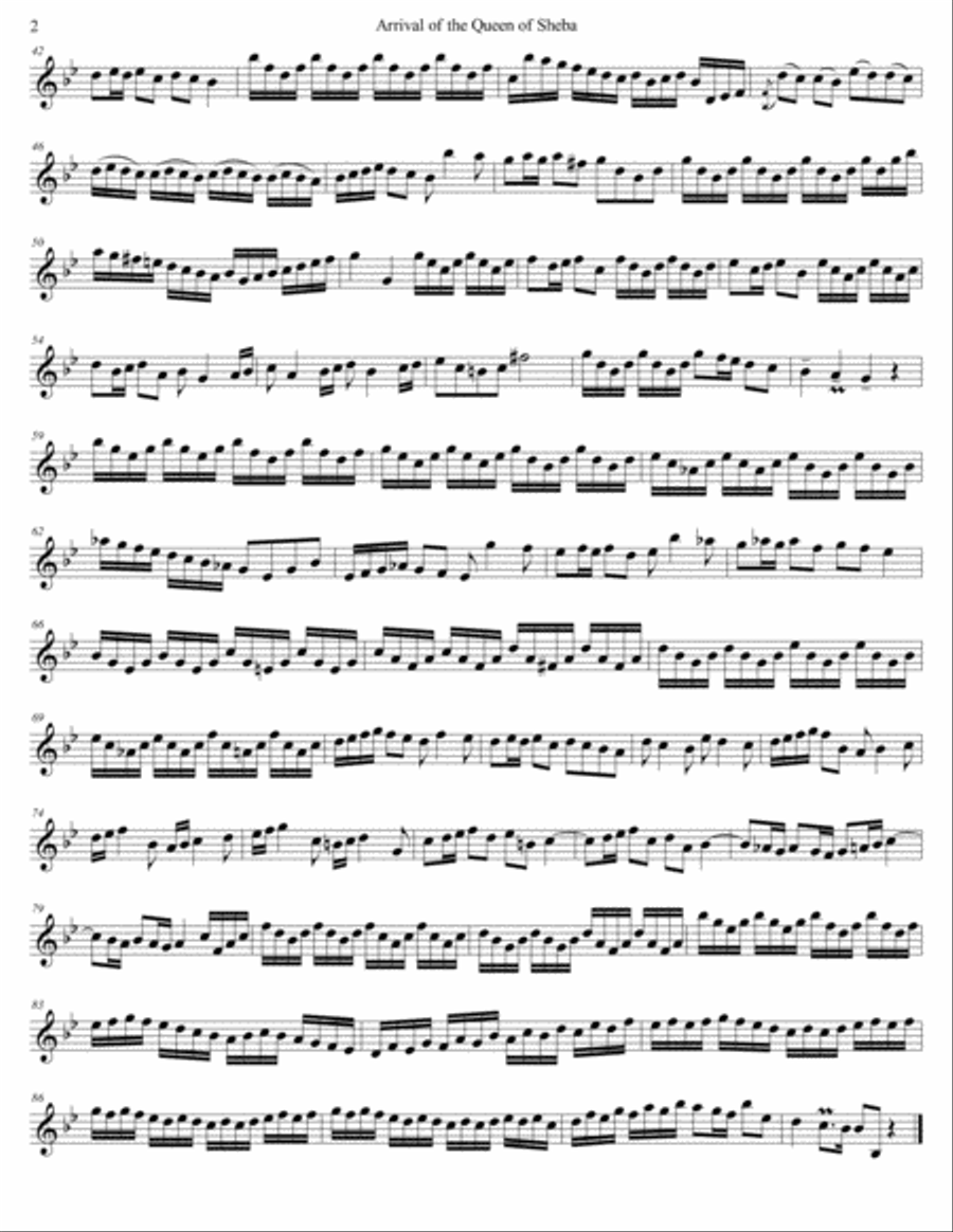 George Fridrich Handel - Arrival of the Queen of Sheba String Duet scores gallery preview page 2