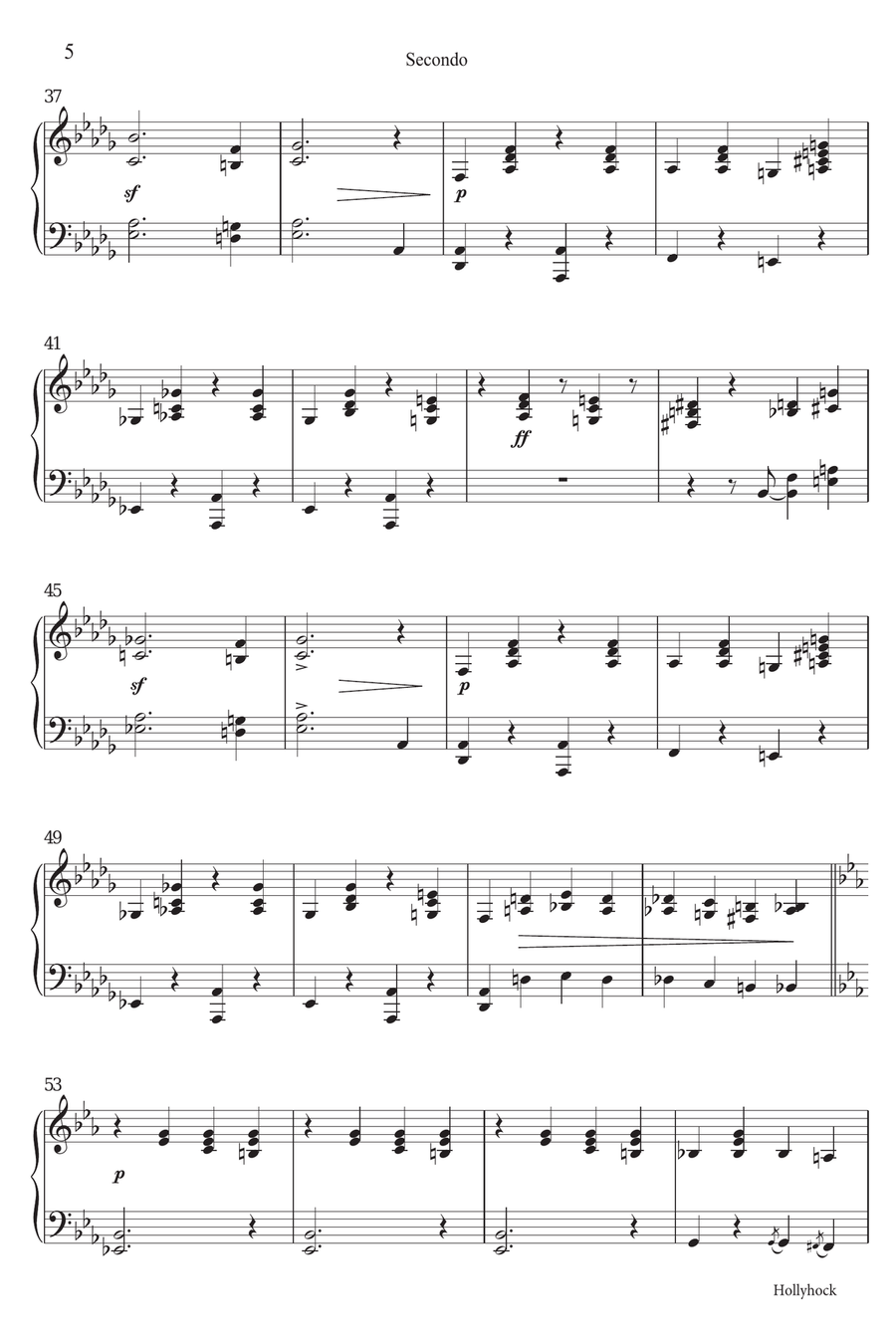 Hollyhock Piano Duet scores gallery preview page 5