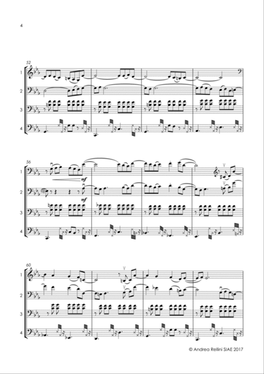 DA COME MI GUARDI (Cello quartet - 4 Cellos) String Quartet scores gallery preview page 5