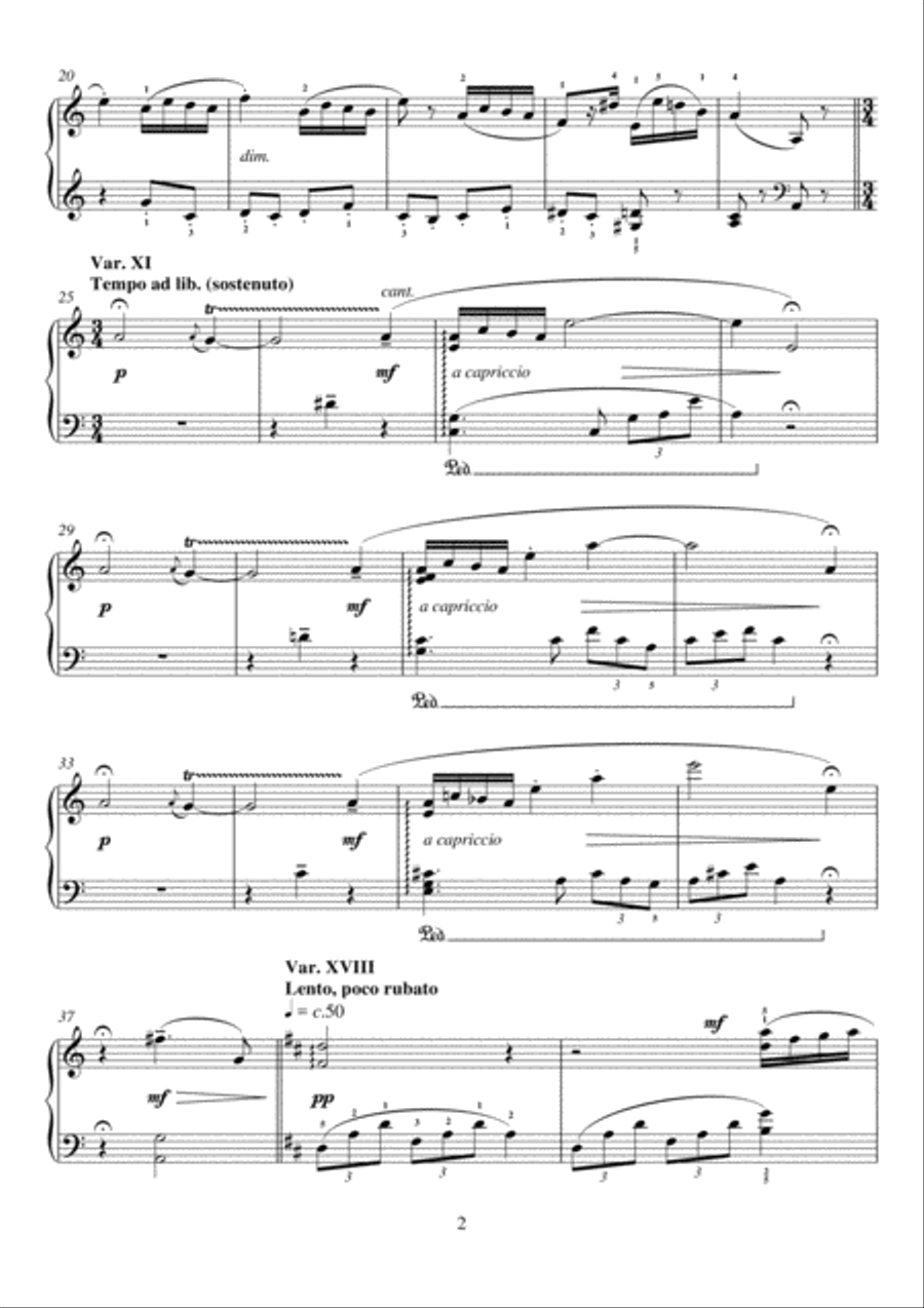 Rhapsody on a Theme of Paganini Easy Piano scores gallery preview page 2