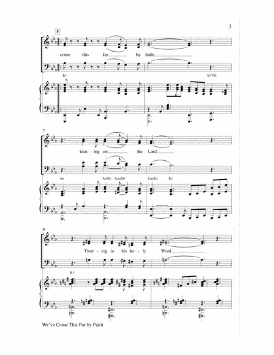 We've Come This Far By Faith Choir scores gallery preview page 3