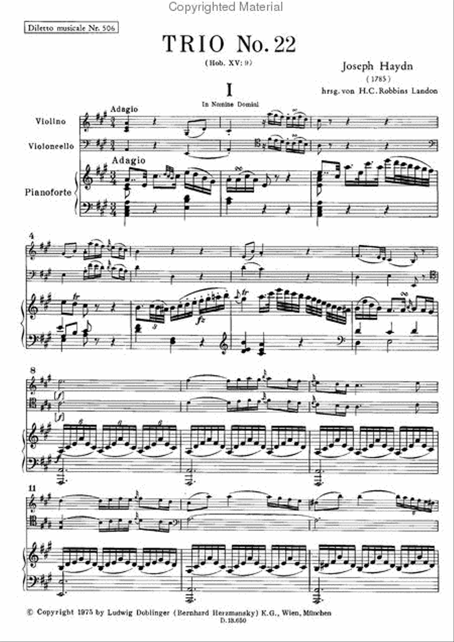 Klaviertrio Nr. 22 A-Dur Piano Trio scores gallery preview page 2