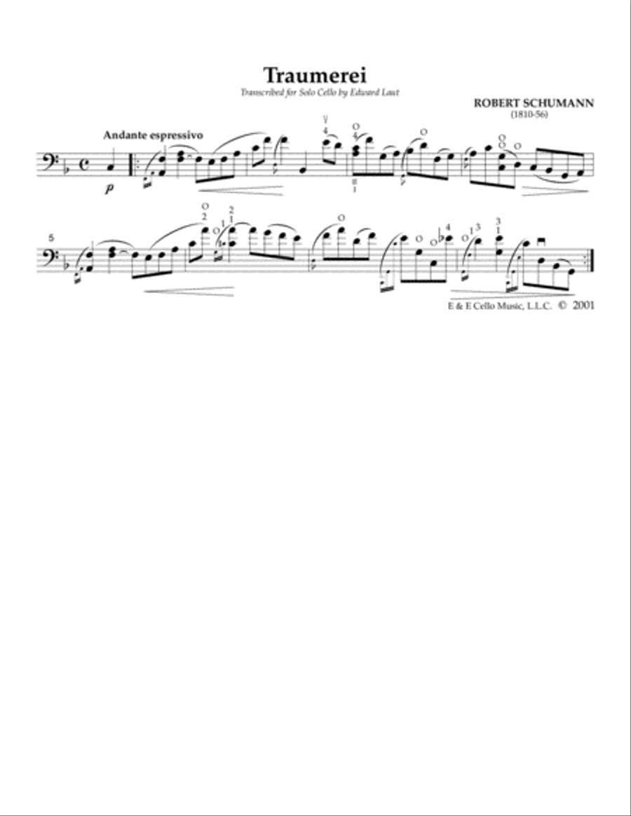 Traumerei Cello Solo scores gallery preview page 2