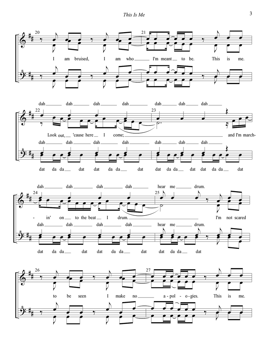 This Is Me SSAA scores gallery preview page 3