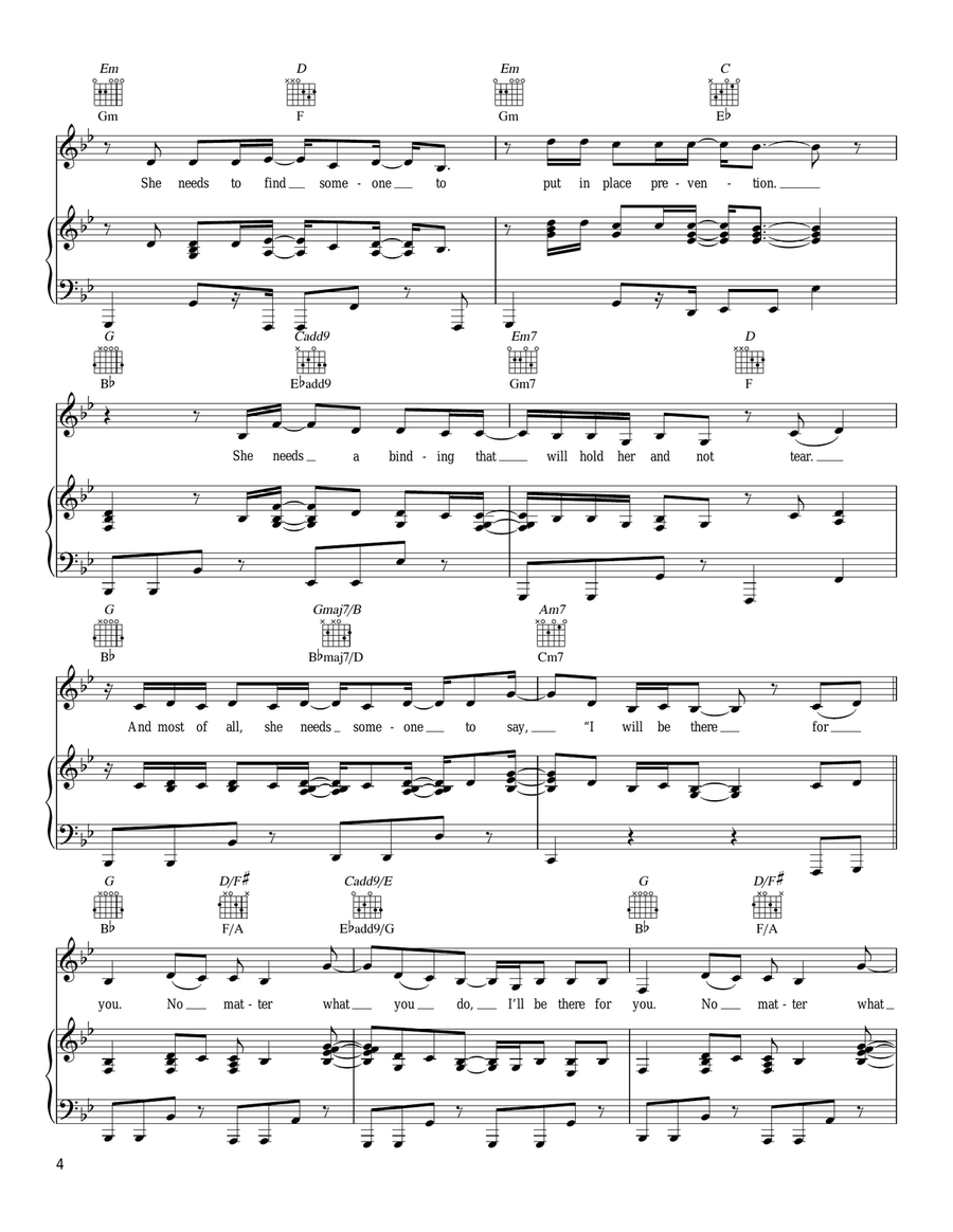 No Matter What Piano, Vocal, Guitar scores gallery preview page 4