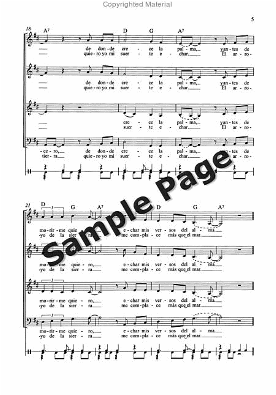 Fernandez Diaz Guantanamera (becker) Mixed Choir scores gallery preview page 6