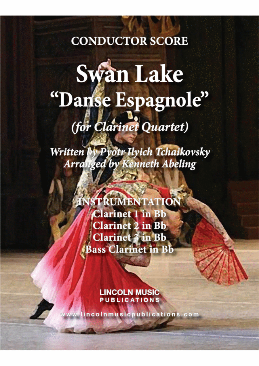 Tchaikovsky – Danse Espagnole (Spanish Dance) from Swan Lake (for Clarinet Quartet) Clarinet Quartet scores gallery preview page 1