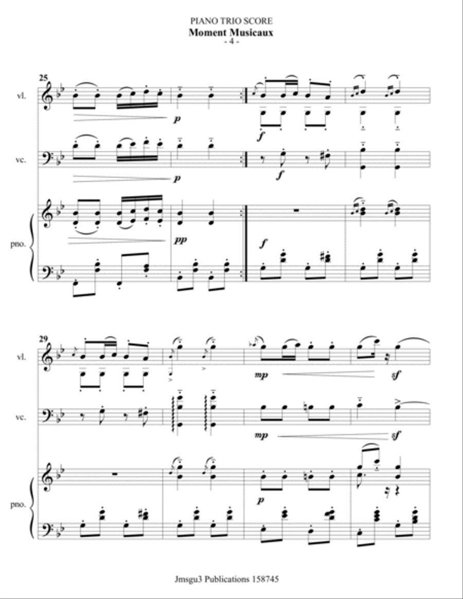 Schubert: Moment Musicaux for String Trio String Trio scores gallery preview page 4
