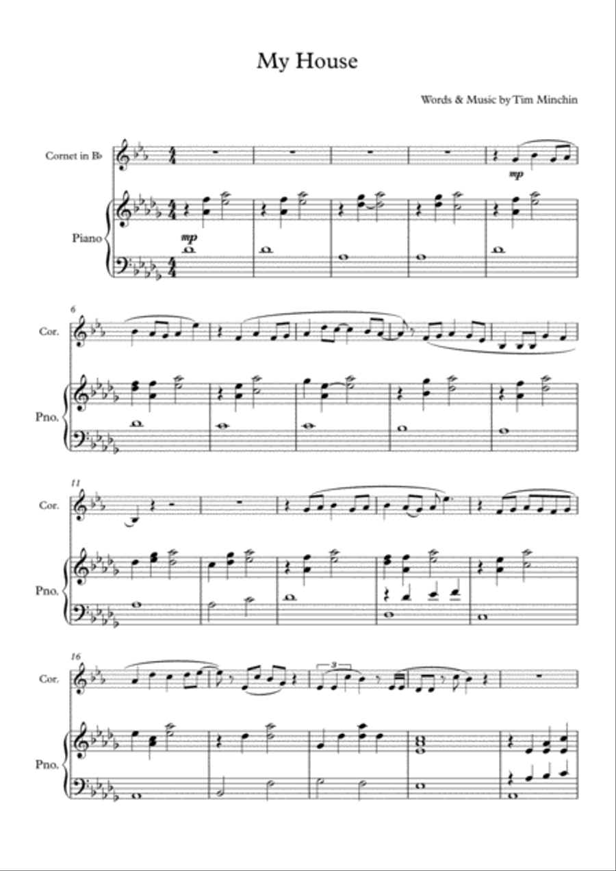 My House Trumpet Solo scores gallery preview page 1