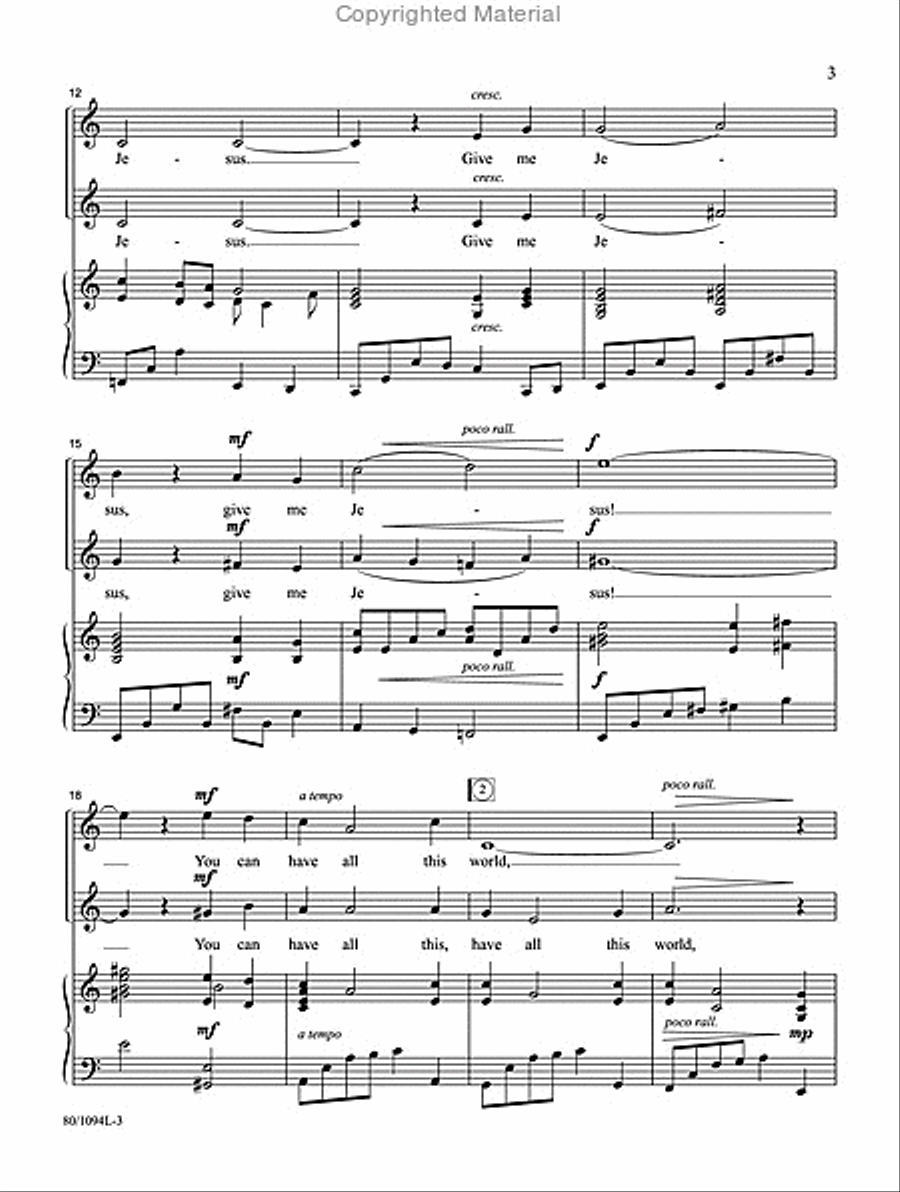 Give Me Jesus - Vocal Duet Medium Voice scores gallery preview page 3