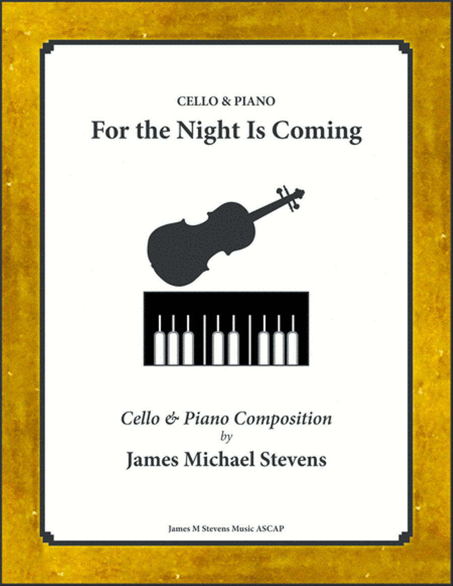 For the Night Is Coming - Cello & Piano Piano scores gallery preview page 1