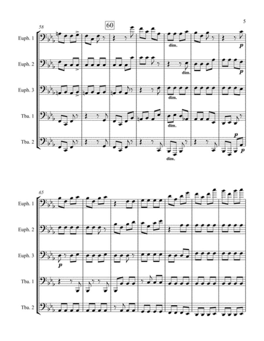 Serenade for String Orchestra Movement 5 for Three Euphoniums and Two Tubas image number null