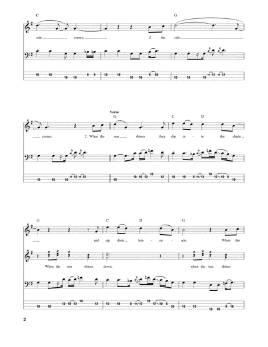 Rain Rain Guitar Tablature scores gallery preview page 2