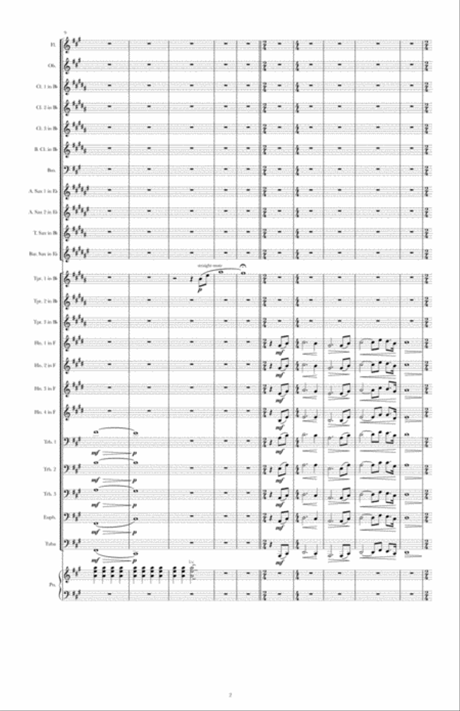 Under Fletcher's Sky (For Concert Winds *multiple percussion parts also available) Concert Band scores gallery preview page 3