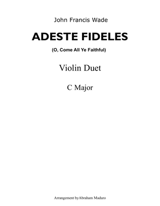 Adeste Fideles (O, Come All Ye Faithful) Violin Duet-Score and Parts