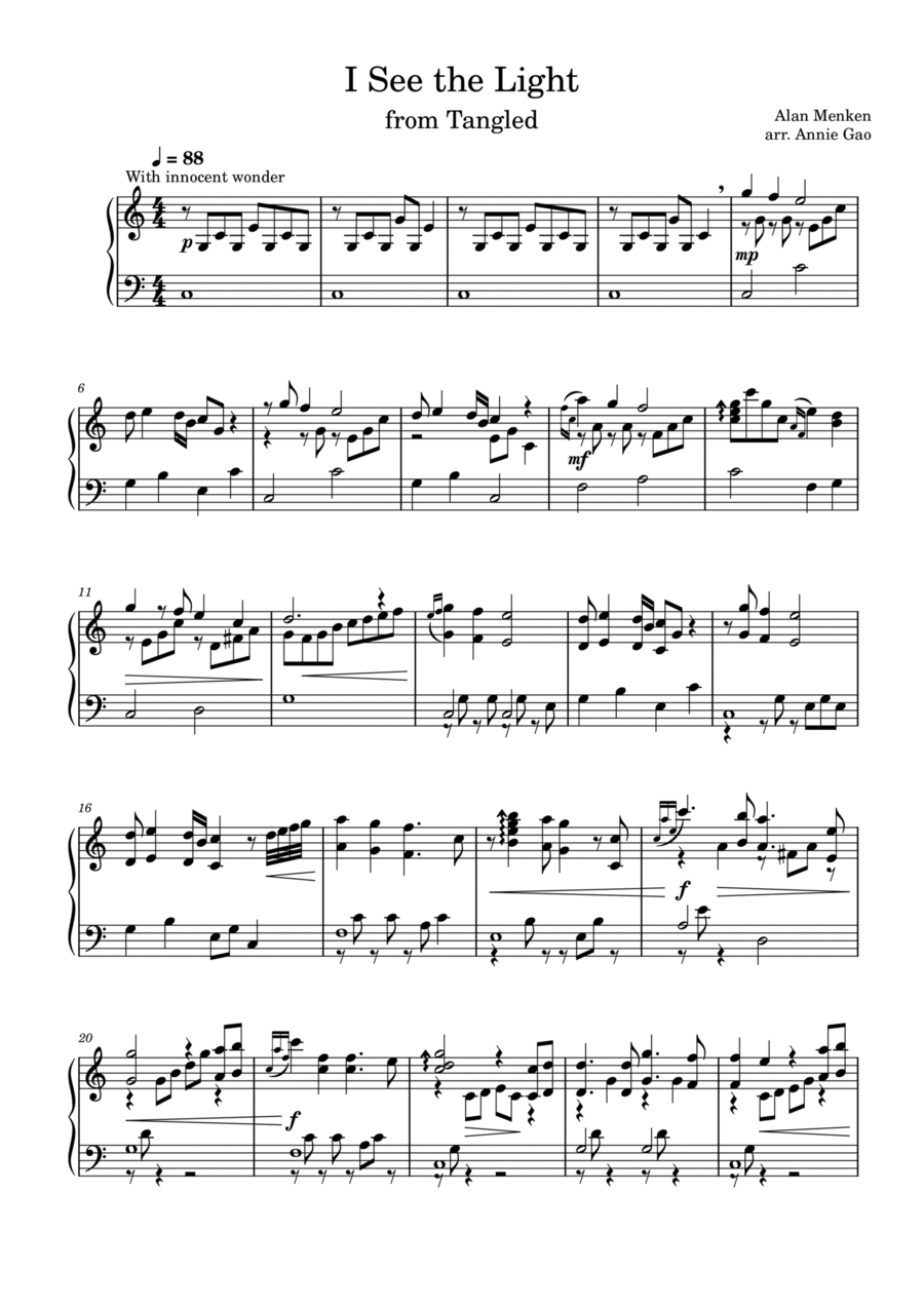 I See The Light I See The Light Part scores gallery preview page 1