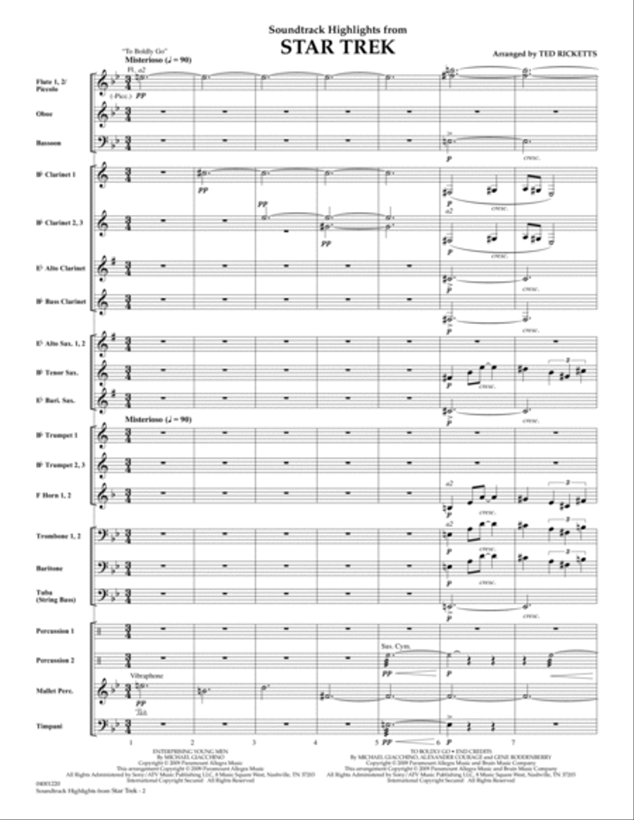 Star Trek - Soundtrack Highlights - Full Score Score scores gallery preview page 2