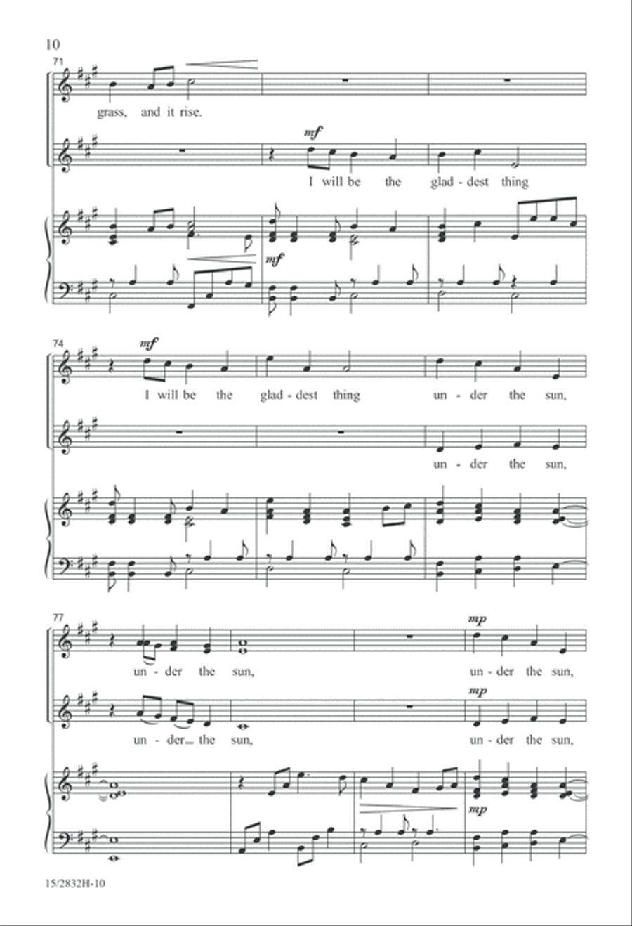 Afternoon on a Hill SSA scores gallery preview page 10