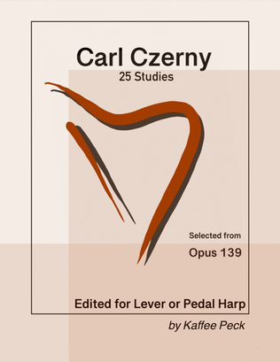 Book cover for Carl Czerny 25 Studies for Lever or Pedal Harp