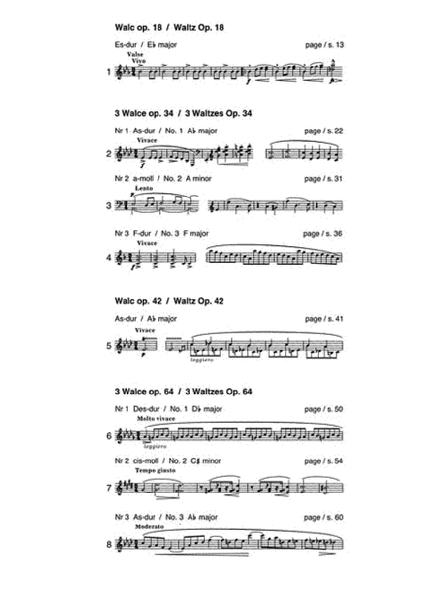 Waltzes Op. 18, 34, 42, 64