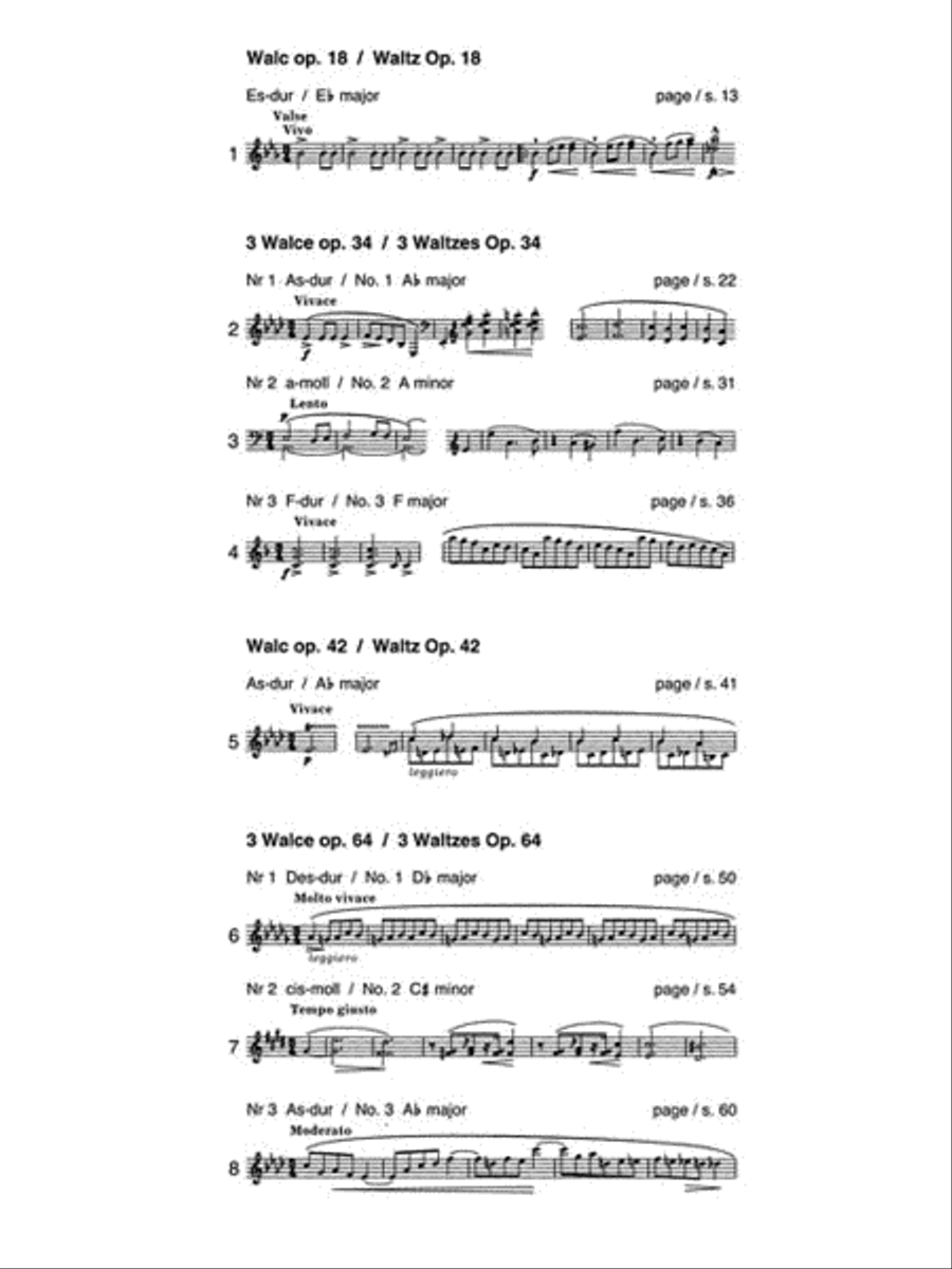 Waltzes Op. 18, 34, 42, 64