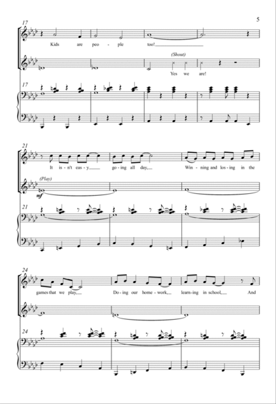 Kids Are People Too! Unison Choir scores gallery preview page 3